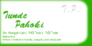 tunde pahoki business card